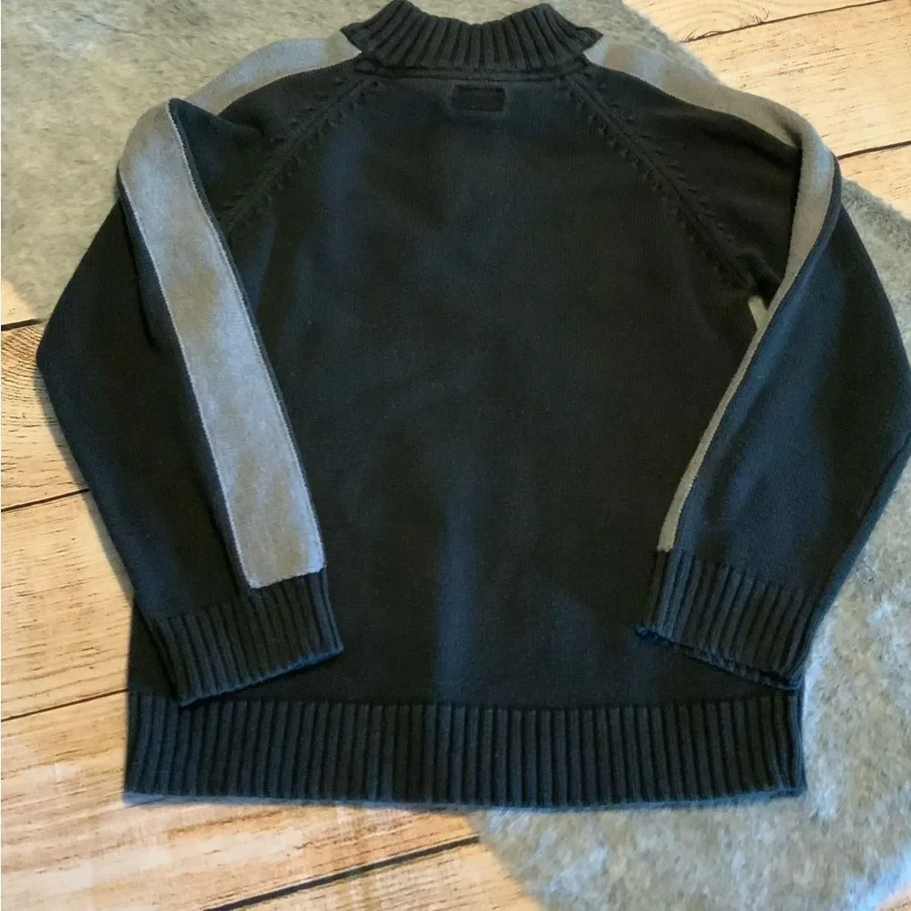 OshKosh B'gosh Kids Black & Gray Quarter-Zip Sweater Size 7